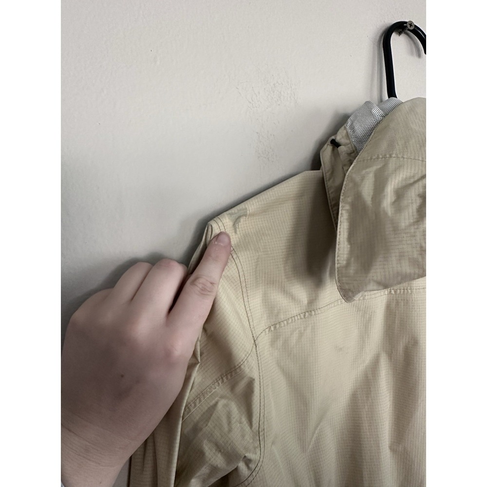 Patagonia Jacket Womens SMALL Beige Torrentshell Trench Coat Hooded Zip Up Snap - Picture 16 of 16